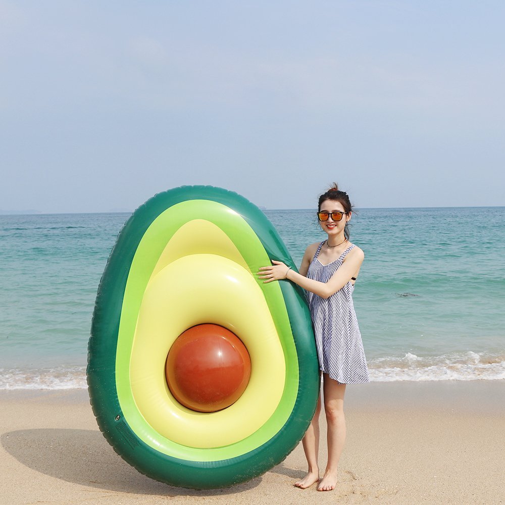 Inflatable Giant Avocado Pool Float Pool Swimming Float Swimming Ring Pool Circle Party Buoy Toy - One Red Hill